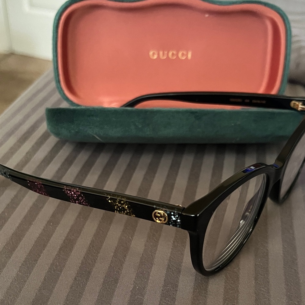 Gucci Black and Gold Accent Glasses